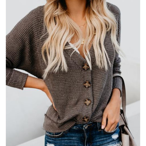 S. the Widow Sweaters - STACY Waffle Knit Cardigan